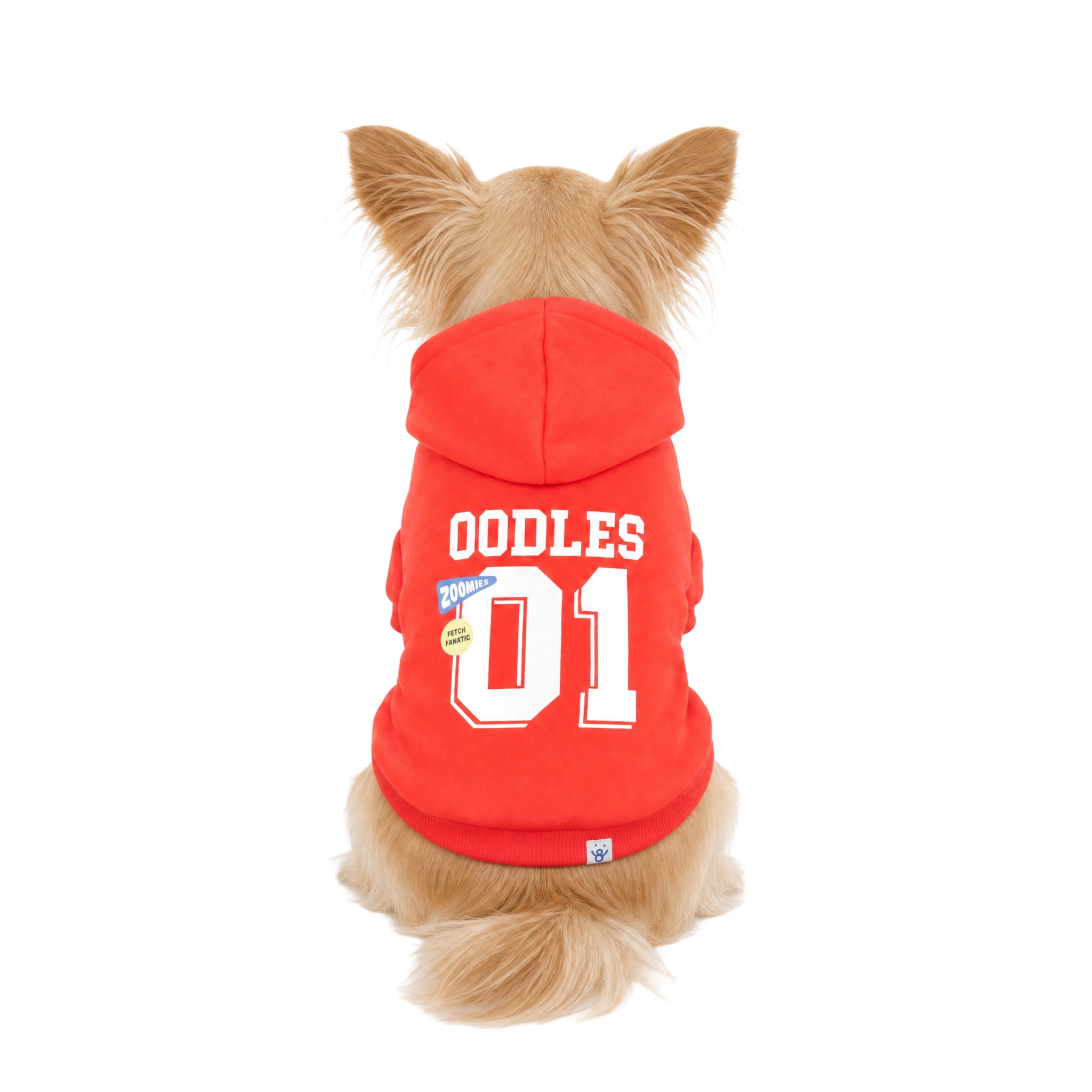 Oodles Sporty Fall Dog Hoodie, Red, XS