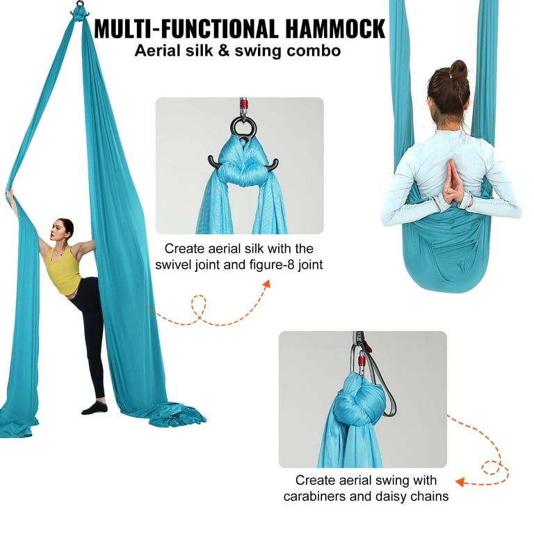 KFFKFF 11 Yards Aerial Silk Yoga Swing Set Hammock Trapeze