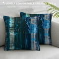 thumbnail image 3 of Acheng Short Plush Pillowcase 1 Piece Gold and Blue Abstract Art White, 3 of 5