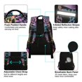 thumbnail image 4 of FORMRS Unisex Backpack Elementary School Travel Bookbag with Reflective Stripes, Pink Wavy Plaid, 4 of 7