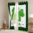 thumbnail image 5 of jejeloiu Four Leaf Clover Black Out Curtains,Lucky St.Patrick'S Day Curtains Pack of 2 (42x63 Each),Green Black Check Bedroom Curtains For Kids,Ultra Soft Home Decor, 5 of 6