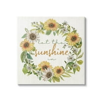 Let The Sunshine In Sunflower Wreath Botanical & Floral Graphic Art Gallery Wrapped Canvas Print Wall Art