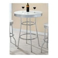 thumbnail image 5 of Bowery Hill Table de Pub Rond de 30 Pouces en Blanc et Chrome, 5 of 5