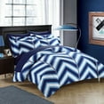 thumbnail image 2 of Chic Home Dallas 3-Piece Reversible Chevron Duvet Cover Set, Queen, Navy, 2 of 10