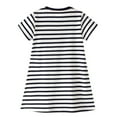 thumbnail image 6 of WIBACKER Summer Toddler Girl's Casual Short Sleeve Cartoon Dresses Striped Cat 2T, 6 of 6