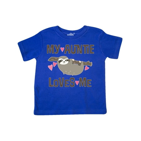 

Inktastic My Auntie Loves Me Niece Sloth Gift Toddler Toddler Girl T-Shirt