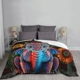 thumbnail image 6 of XMXT Throw Blanket, Retro Sunflower Dinosaur Pattern Machine Washable Blankets for Sofa, 60 x 50 inches Multicolor, 6 of 9