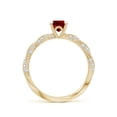thumbnail image 4 of ANGARA Oval Lab Grown 1 Ct Ruby Twisted Rope Shank Engagement Ring for Women in 14K Yellow Gold (Size-7x5mm) | July Birthstone, Birthday, Anniversary, Jewelry Gift for Women | Lab-Grown Ruby Ring, 4 of 7