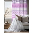 thumbnail image 4 of Sheer Curtains 63 Inch Length, Purple Pink Boho Semi Sheer Curtains Light Filtering Window Treatment, Vintage Ethnic Tribe Abstract Art Privacy Voile Drapes for Living Room Bedroom 52x63 Inch, 4 of 7