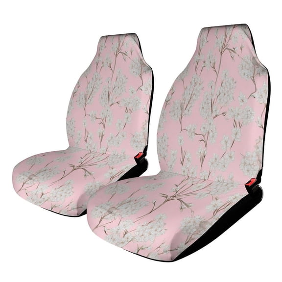 Unicorn Floral Pink Pattern Car Seat Covers Front Seats Universal Fit for Cars SUV Truck Auto Interior Accessories