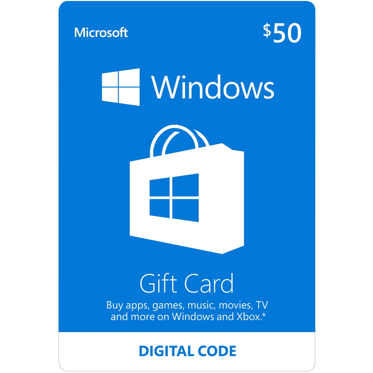 Microsoft Windows Store Gift Card Digital 50 Digital Code