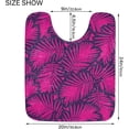 thumbnail image 6 of SKYSONIC Bath Mats Toiletry Mat Fuchsia Leaves Print, Fluffy Plush Absorbent Bath Rugs Carpet with Non Slip Bottom for Bathroom Floor Toilet Tub and Shower,23.6"x15.7"+17.3"x13.4", 6 of 7