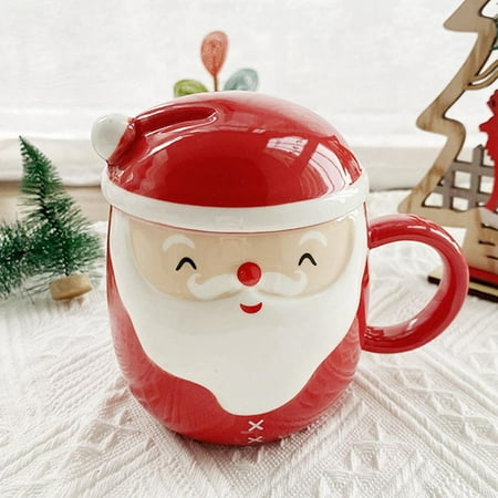 

Santa Claus Ceramic Cup Large-capacity Christmas Coffee Mug Cute Xmas Drinking Cup Gift for Family and Friends