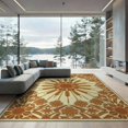 thumbnail image 2 of ODIKA 6'x9' Washable Area Rug Orange Decorative Mid Century Radiating Sunburst Tufted Bathroom for Family Room, Living Mater Bedroom, Non-Slip, Easy Care, 2 of 7