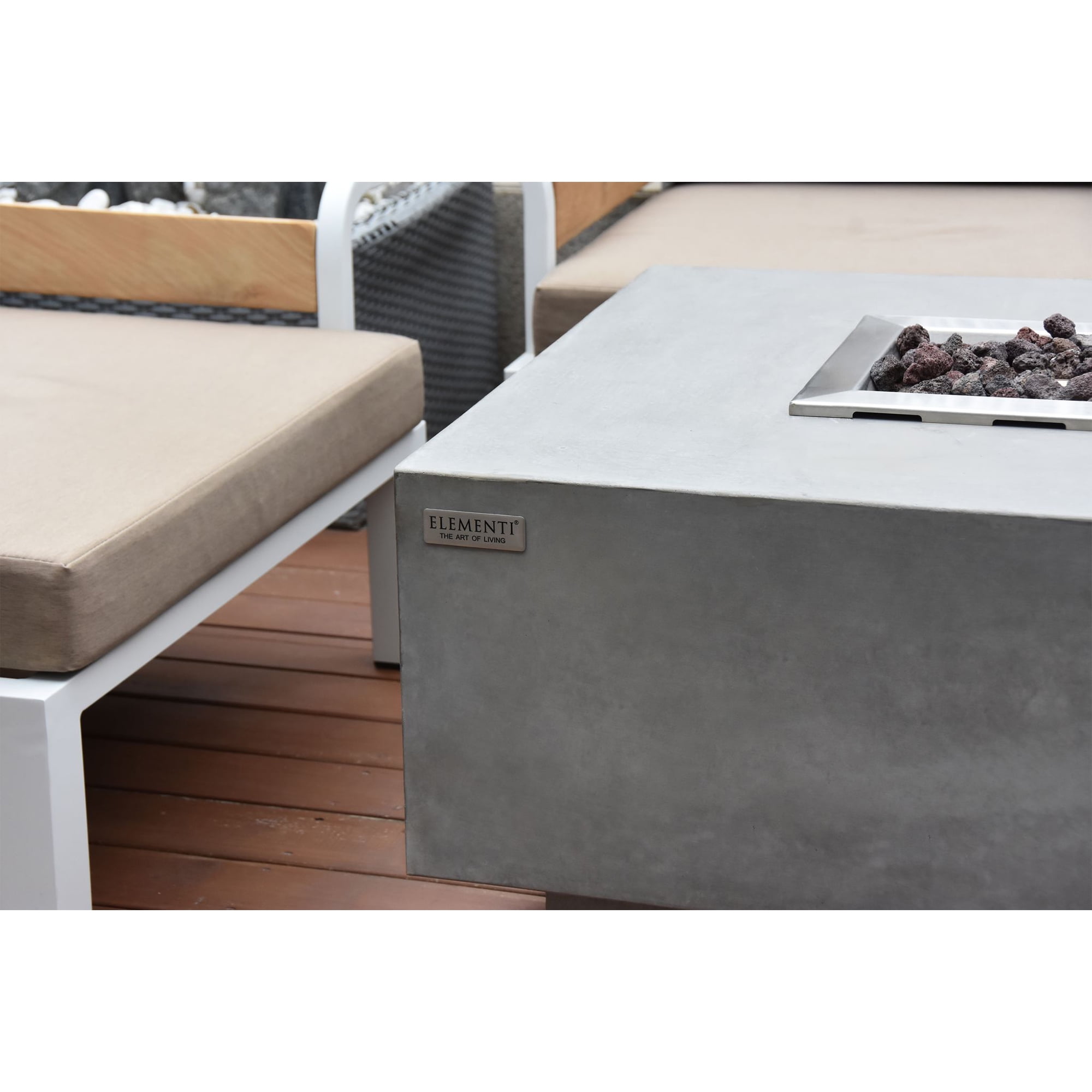 Elementi Granville Concrete Outdoor 45,000 BTU Natural Gas Fire Pit Table