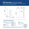 thumbnail image 2 of Ove Decors Tampa 48 in. L x 34 in. W x 72 in. H Alcove Shower Kit with Pivot Frameless Shower Door in Nickel and Shower Pan, 2 of 18