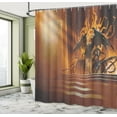 thumbnail image 5 of Ambesonne Gothic Shower Curtain, Dark Fiction Emblem, 69"Wx84"L, Orange Black, 5 of 5