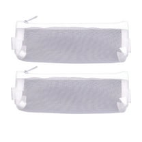 Cheap Gifts Under 5 Dollars 2pcs Color Mesh Pen Bag, Zipper Net Bag, Multi-functional Transparent Pencil Case Organizer Stationery Storage Bag, Office Supplies, Cosmetics