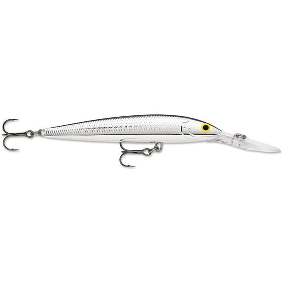 Rapala Deep Husky Jerk 10, Suspending, Deep-Diving, 4", 3/8oz, Pure Chrome