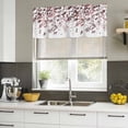 thumbnail image 4 of 2 Pack Leaves Valances for Windows Bedroom Living Room Window Treatments, Pink Brown Summer Botanical Rod Pocket Valance Drapes Short Kitchen Curtains Over Sink 54"x18", 4 of 8