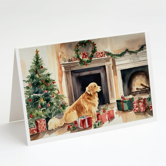 Golden Retriever Christmas Greeting Cards and Envelopes Pack of 8 7 in x 5 in