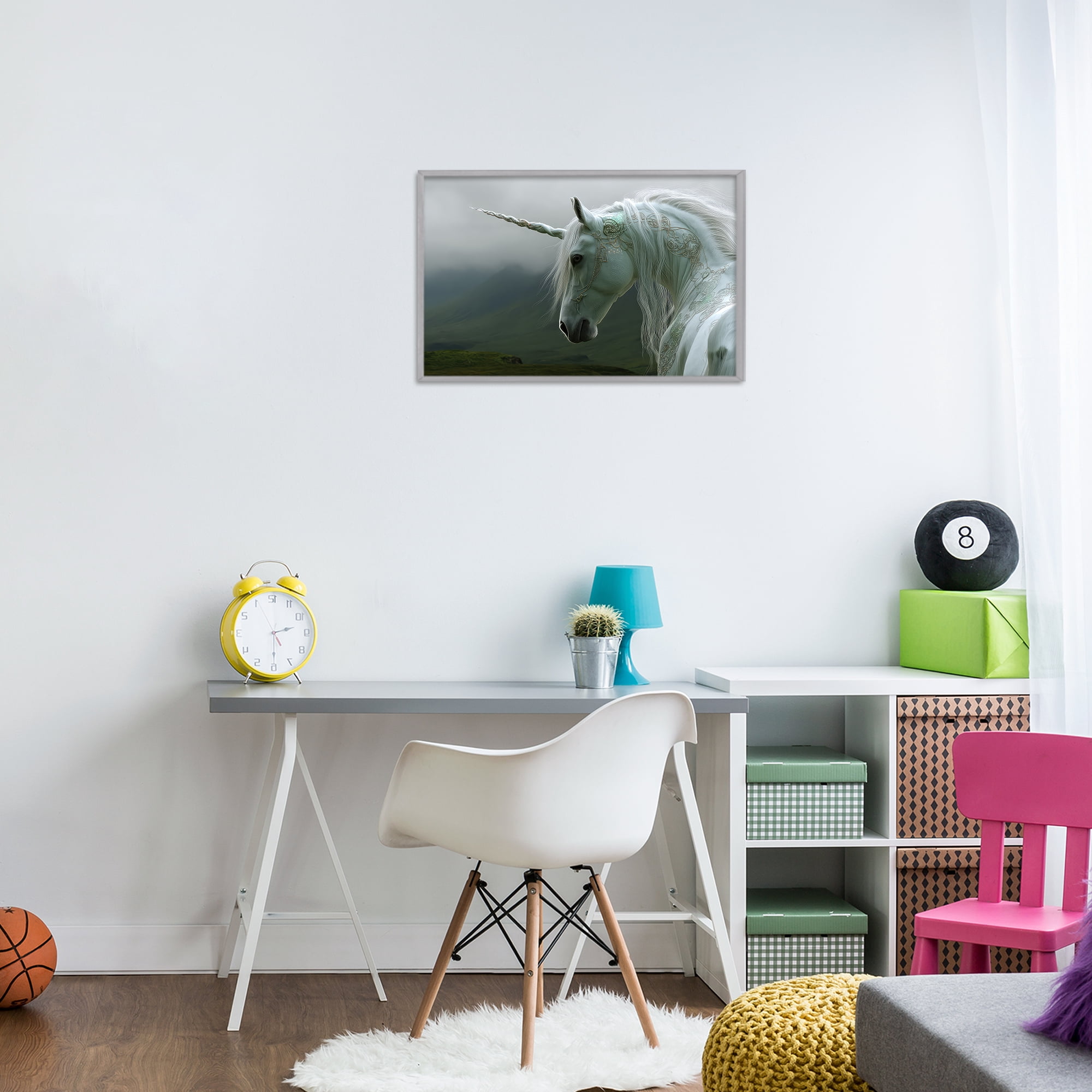 Stupell Industries Dreamy Celtic Unicorn Gray Framed Giclee Art, design by The Wands Want