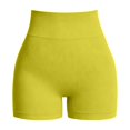 thumbnail image 4 of Only Moment Women's Drawstring Sweat Shorts Blended Fabric High Waisted Work Travel Pants with Pockets Stretchy Business Casual Slacks Yoga Shorts with Pockets Yellow,XL, 4 of 4