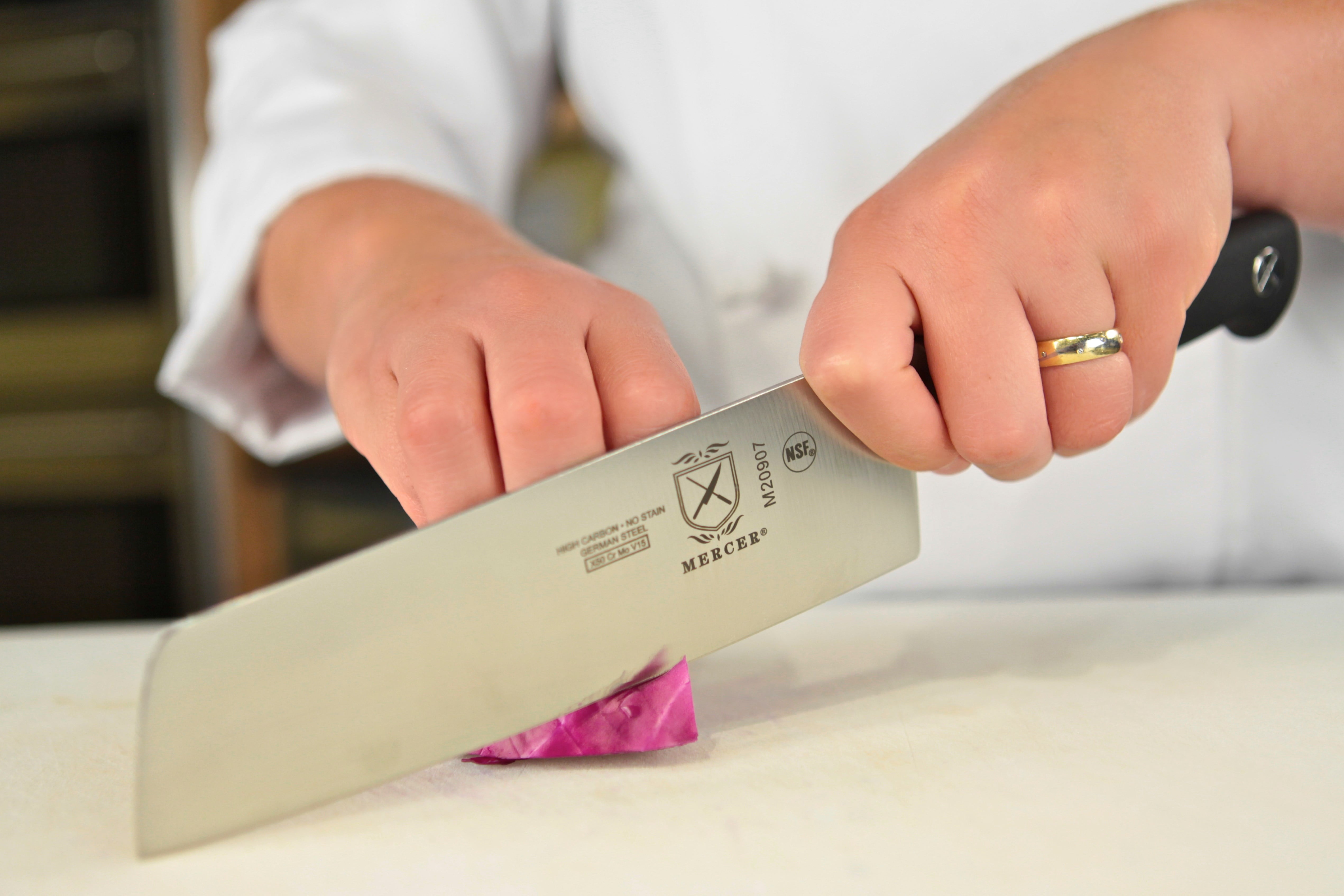 Mercer Culinary Genesis 7-Inch Forged Nakiri Vegetable Knife