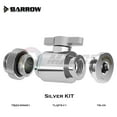 thumbnail image 4 of Barrow Water Stop Kit, Switch+Plug+Male to Male Fitting/Double Inner Water Colling Kit G1/4 Thread, Black/White/Silver Silver White kit, 4 of 4