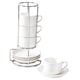 thumbnail image 1 of 4 tazas de café de cerámica con platillo, taza de arte latte, regalo, gadget único y novedoso Blanco, 1 of 9