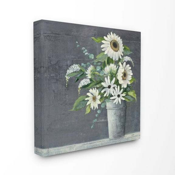 Stupell Industries Sunflower And Flowers Green Blue Painting XL Canvas Wall Art by Julia Purinton