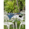 thumbnail image 2 of Spring Easter Outdoor Tablecloth - 54 Inch Round Dining Table Cover, Easter Eggs Bunny Truck Botanical Watercolor Waterproof Outdoor Table Cloth with Umbrella Hole & Zipper for Picnic/Patio/Party, 2 of 7