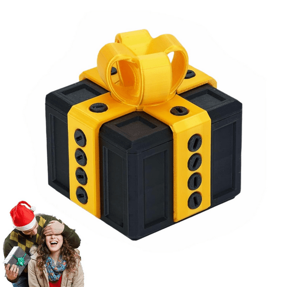 Annoying Gift Box with Screws, the Annoying Present, Really Annoying Gift Box, Annoying Gift Box with Just for You Finger In a Box, Ideal for Birthday, Christmas,Black