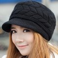 thumbnail image 3 of Ladies winter warm knit hat wool snow ski hat band sun visor, 3 of 5