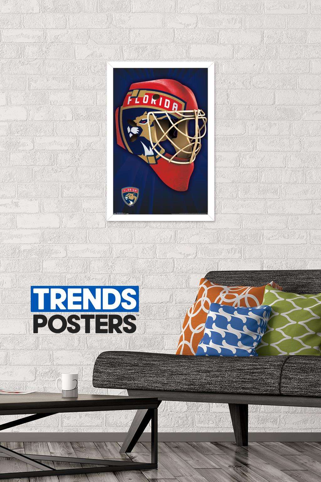 NHL Florida Panthers Mask 16 Wall Poster, 14.725" x 22.375", Framed