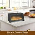 thumbnail image 3 of Bread Box for Bread Storage, Bamboo Bread Boxes for Kitchen Counter, Single Layer Bread Container for Homemade Bread with Acrylic Frosted Window (Black), 3 of 5
