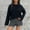 68#Black, variant on Ftwytp Womens Round Neck Hollow Out Casual Top Sweater Knitted Long Sleeved Bottoming Shirt Comfortable Soft Pullover Solid Color Loose Jumpers