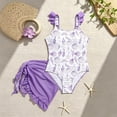 thumbnail image 2 of Tween Girls Swimming Suit Cartoon Print Swimsuit Piece with Cute Matching Top Bathing Suit Swimwear, 2 of 5