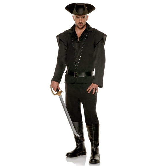 Underwraps Men’s Pirate Costume Renaissance Outfit Lace Front Shirt with Sleeves Pants Belt Adult Halloween Costume Set (XX-Large 54-56)
