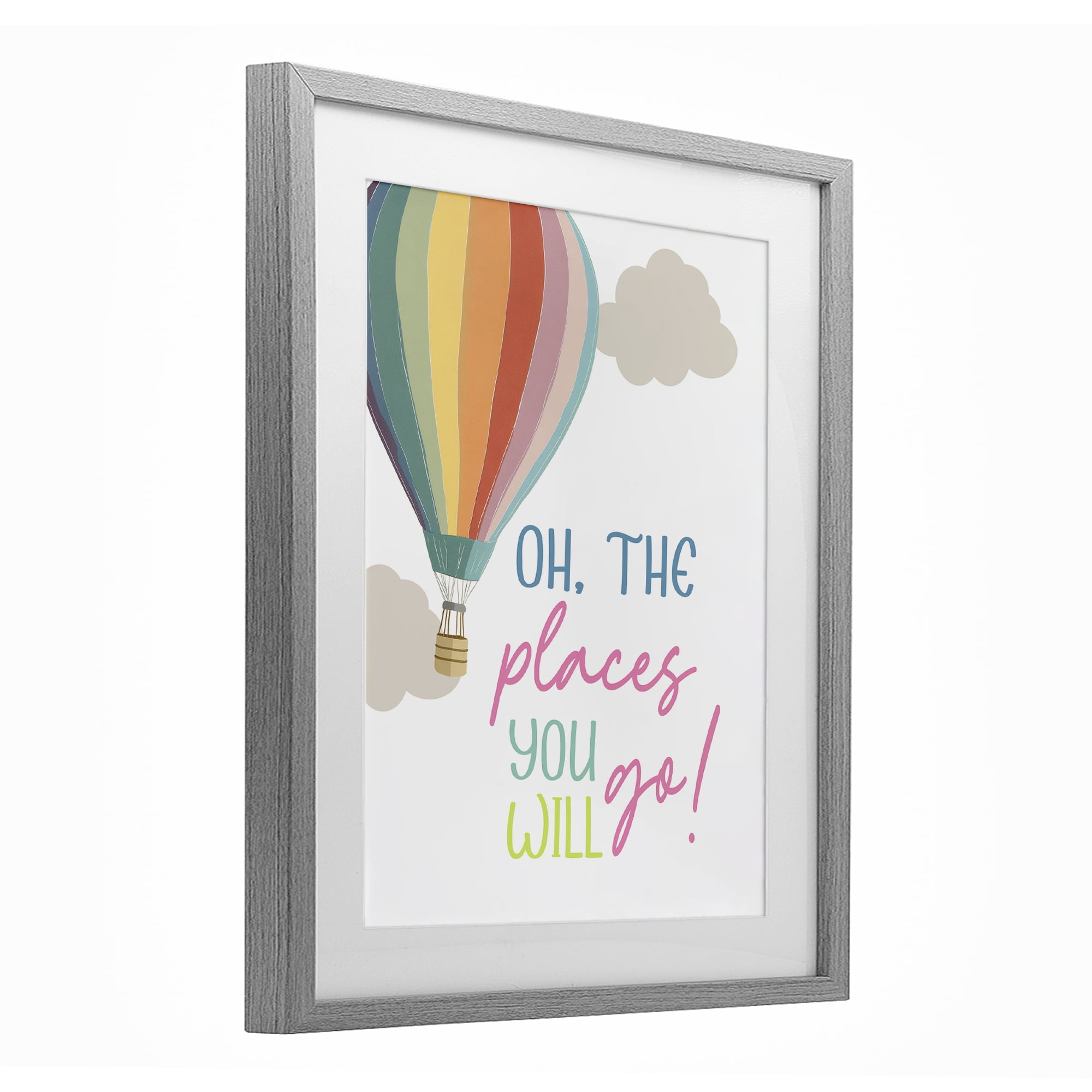 Stupell Industries The Places You Will Go Gray Framed Print Under Glass, design by Christine Simpson Art