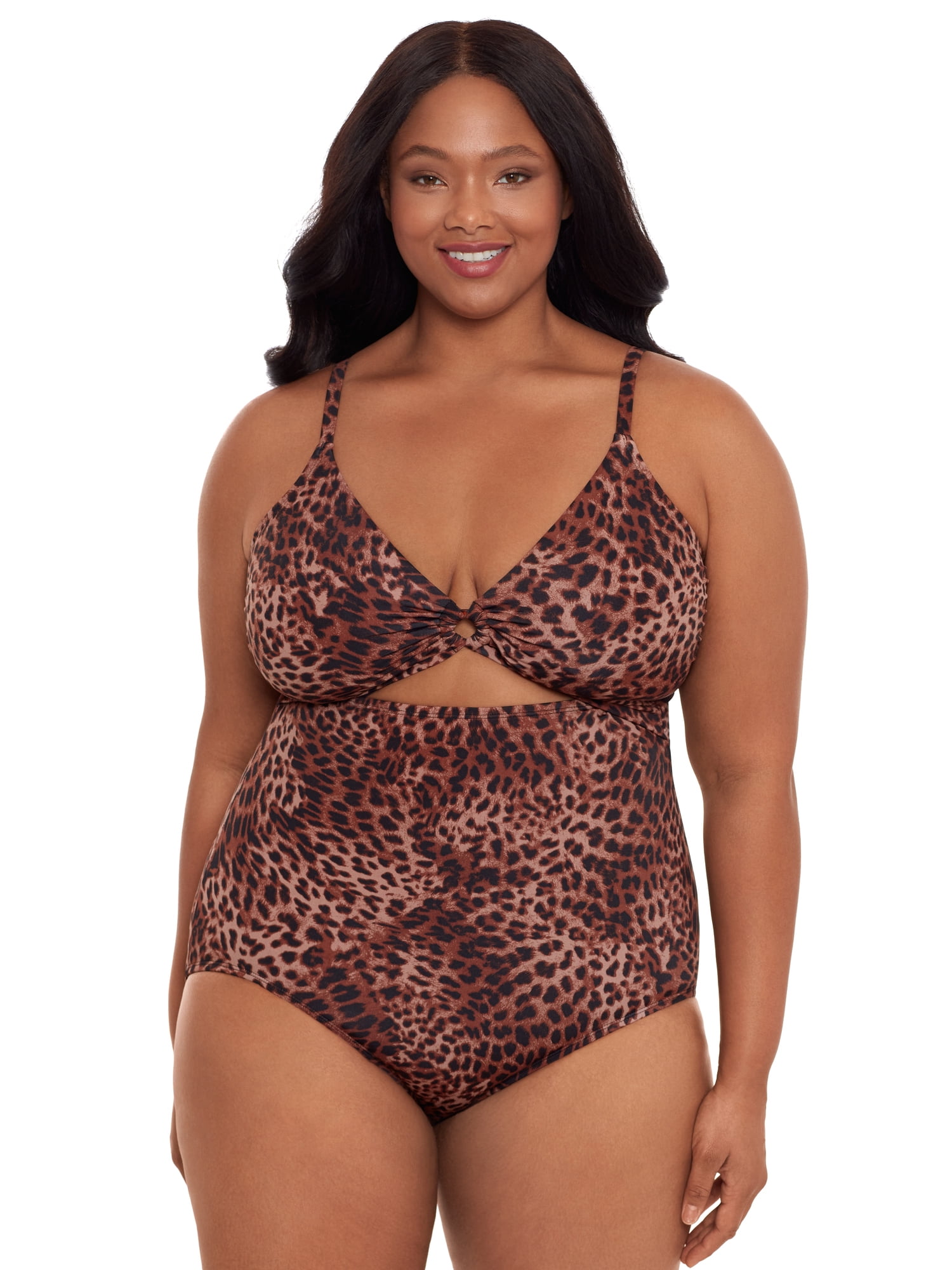 Plus size leopard swimsuit sale