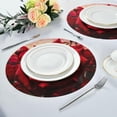 thumbnail image 6 of GZHJMY Red Rose Round Placemats 15.4in, Washable Heat Resistant Table Mats for Dining Tables Kitchen Wedding Party Decoration Plate Mats Set of 1 Table Mat, 6 of 7