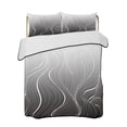 thumbnail image 2 of Black Geometric Twin Size Down Alternative Comforter,Lightweight Comforter Quilt Bedding Set with Pillow Shams Modern White Stripe Abstract Distortion Art Bed Comforter Duvet Insert 68"x86", 2 of 7