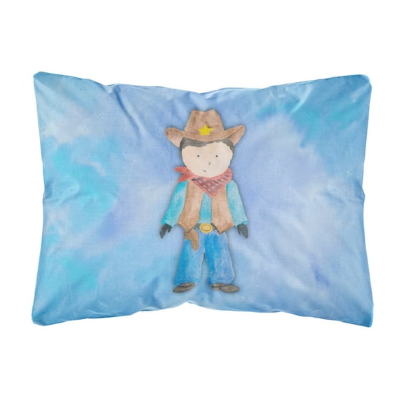 Carolines Treasures BB7368PW1216 Cowboy Watercolor Canvas Fabric Decorative Pillow  12H x16W multicolor