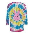 thumbnail image 4 of Jjayotai Bunny Shirts for Women Clearance, 3/4 Sleeve Crewneck Cute Easter Graphic T Shirt, Casual Spring Tops Comfortable Tee Sky Blue M, 4 of 5