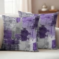 thumbnail image 2 of Purple Grey Outdoor Pillow Covers 16x16 Set of 2,Waterproof Patio Throw Pillowcase Protectors,Modern Oil Painted Abstract Art Aesthetics Decorative Pillow Shams Cushion Covers for Seat Bed Couch Sofa, 2 of 8