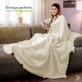 thumbnail image 3 of Manta Tejida Dreamlab, Frazada Decorativa para Pie de Cama o Sofá, Throw Blanket de Punto Grueso, Manta Elegante, Ligera y Acogedora, Color Almendra, 3 of 5