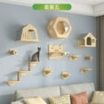 thumbnail image 1 of Wall-mounted cat climbing frame solid wood wall-mounted cat jumping platform cat scratching board wall jumping platform cat Wall nest cat scratching post grinding, 1 of 7
