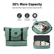 Travelhouse 5-Piece Hardside Luggage Set Spinner Lightweight Suitcase with TSA Lock & Duffel Bag,Green