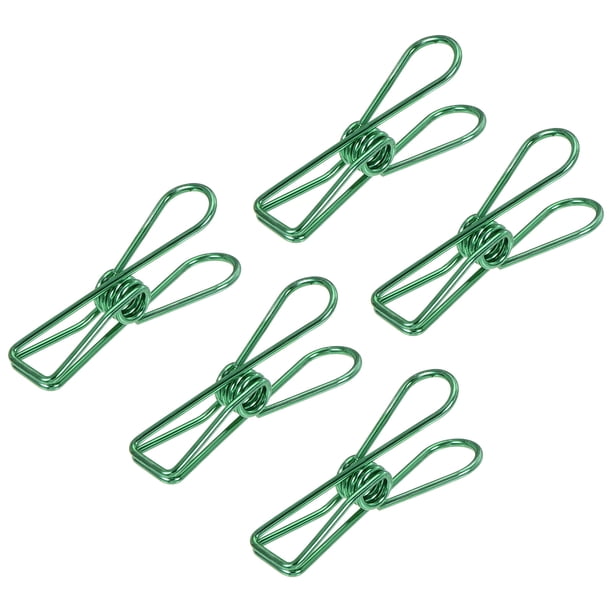 Uxcell Clips de alambre metálico pequeños de 1" multiusos, abrazaderas para bolsas, verdes, 25 unidades